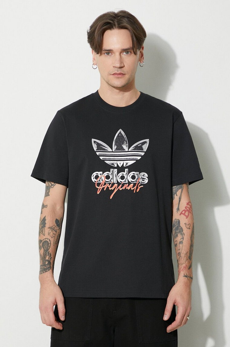 adidas Originals t-shirt bawełniany męski kolor czarny z nadrukiem IS0227