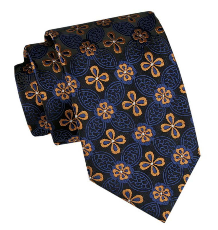 Męski Krawat - Angelo di Monti - Granat, Kwiatki