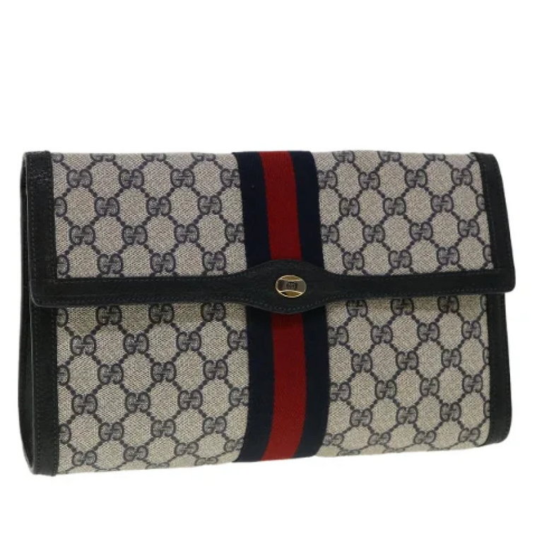 Pre-owned Canvas clutches Gucci Vintage