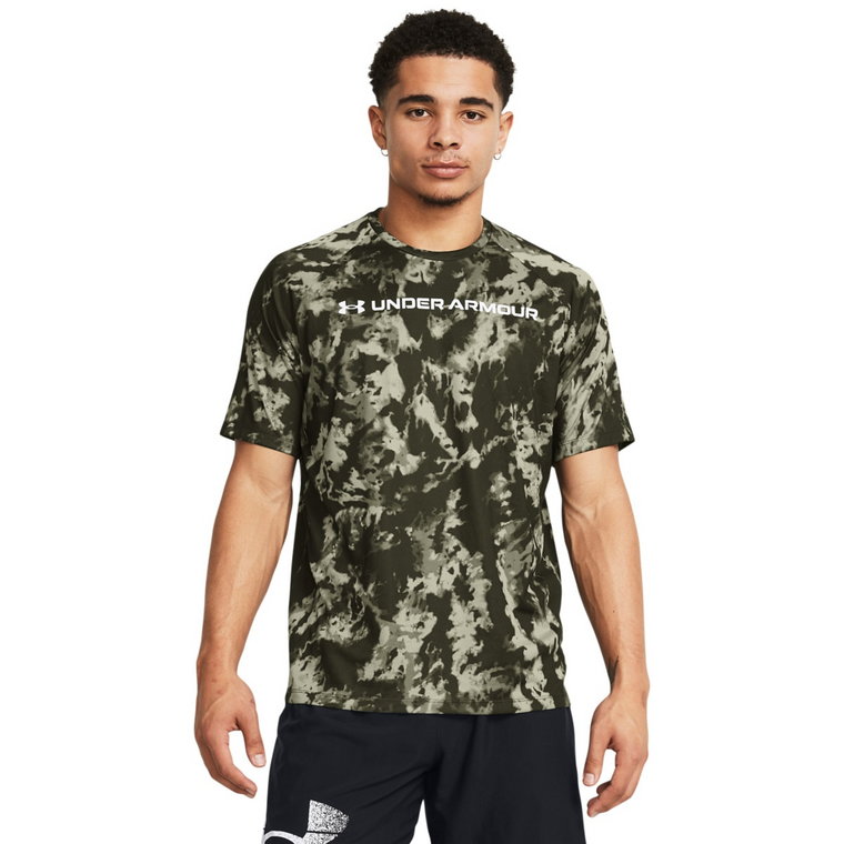 Męska koszulka treningowa Under Armour UA Tech Abc Camo Ss - oliwkowa/khaki