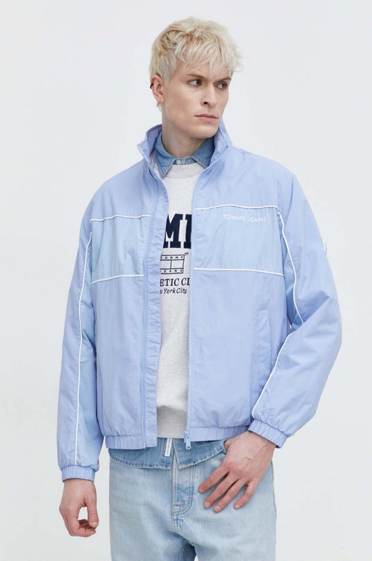 Tommy Jeans kurtka męska kolor niebieski przejściowa oversize