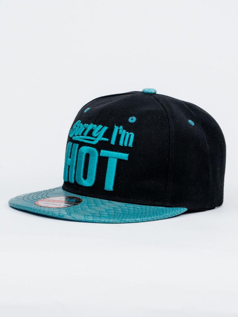 Czapka Z Daszkiem Snapback Czarno-Turkusowa Royal Blue Slick Sorry I'm Hot