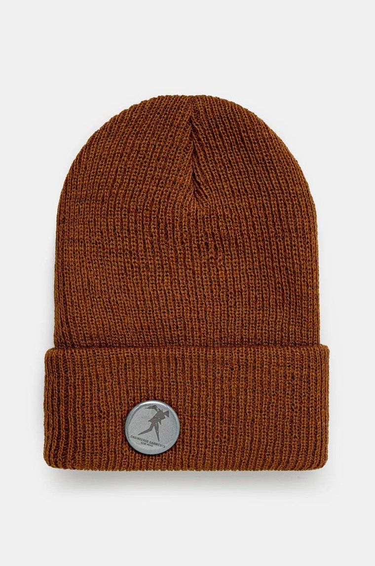 Engineered Garments czapka wełniana Wool Watch Cap kolor brązowy z grubej dzianiny wełniana 24F1H037