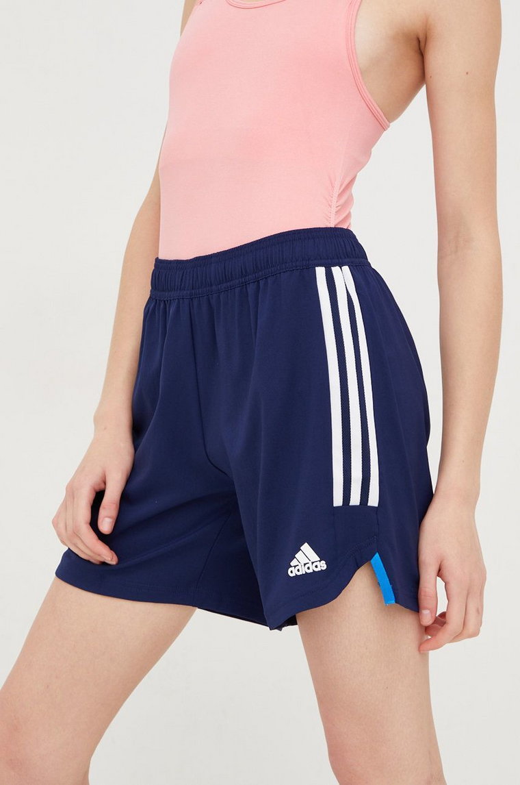 adidas Performance szorty treningowe Condivo 22 damskie kolor granatowy z aplikacją high waist