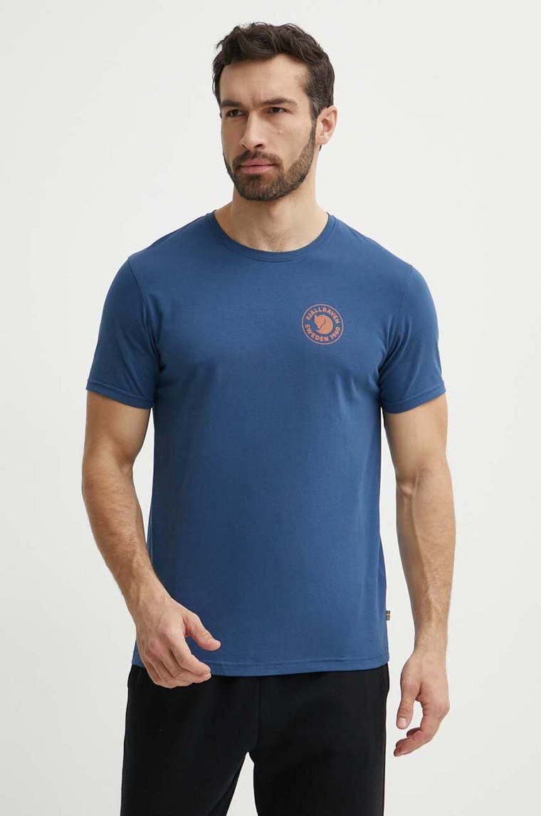 Fjallraven t-shirt 1960 Logo T-shirt męski kolor niebieski z nadrukiem F87313