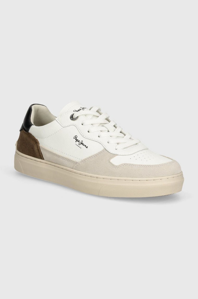 Pepe Jeans sneakersy skórzane PMS00019 kolor biały CAMDEN NATURE M