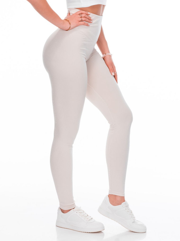 Spodnie damskie legginsy PLR243 - ecru