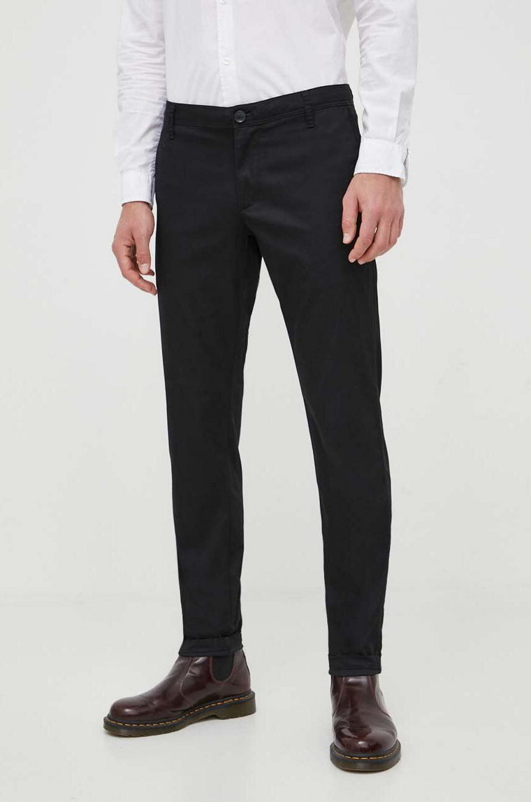 Armani Exchange spodnie męskie kolor czarny w fasonie chinos