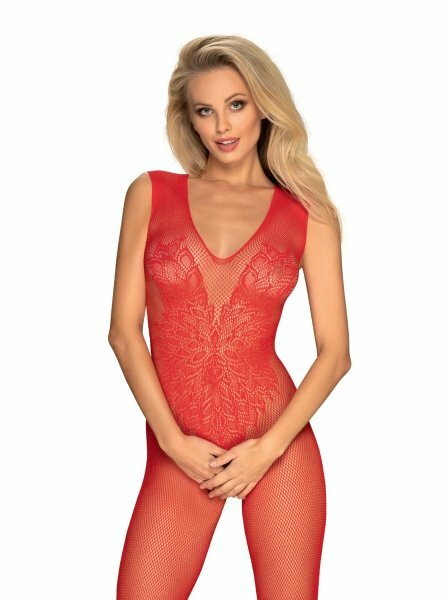 Obsessive N112 czerwony Bodystocking