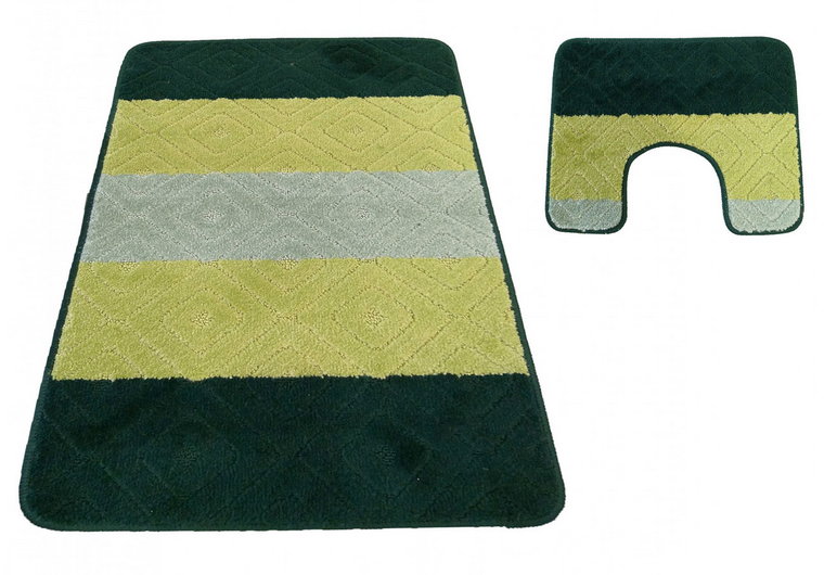 Zielone nowoczesne chodniczki łazienkowe - Herion 4X