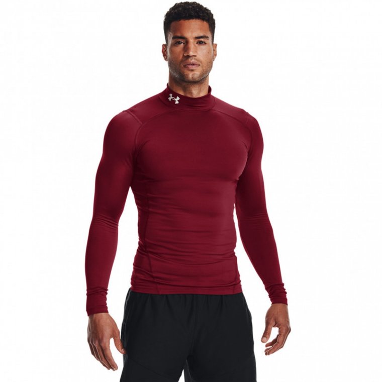 Męski longsleeve treningowy termoaktywny Under Armour UA CG Armour Comp Mock - czerwony