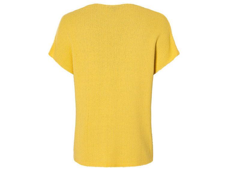 esmara Sweter damski bawełniany z krótkim rękawem (XS (32/34), Żółty)