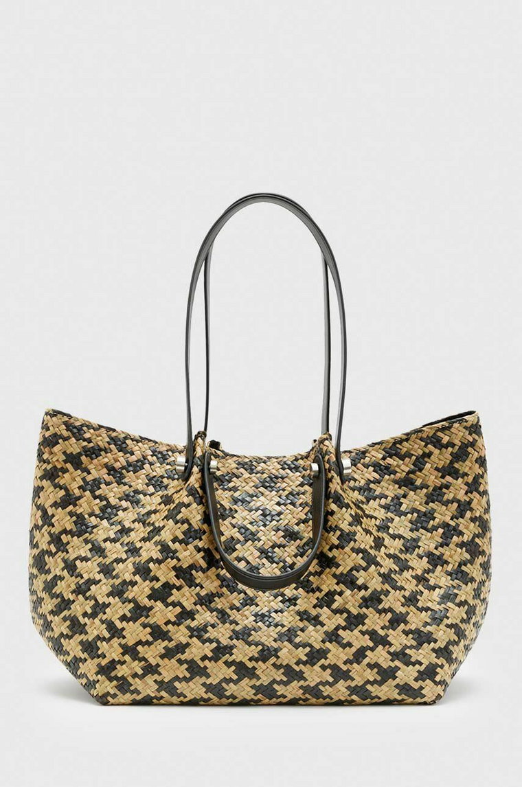 AllSaints torebka ALLINGTON STRAW TOTE kolor beżowy WB544Y