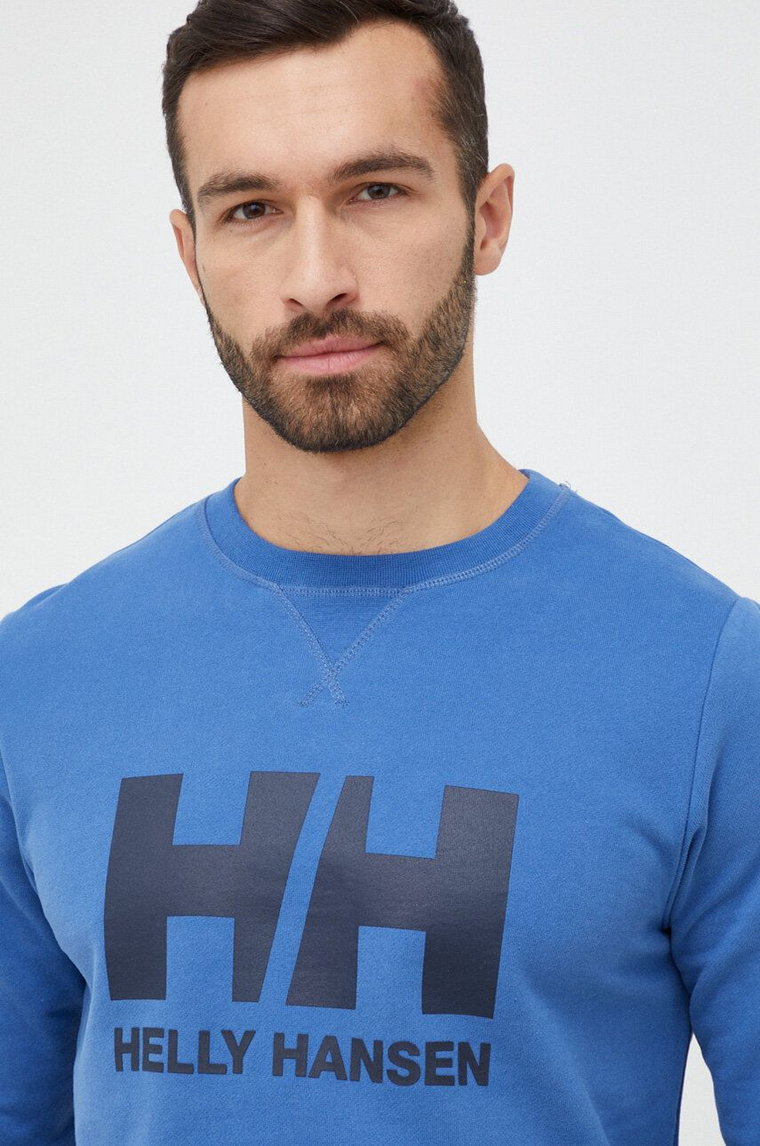 Helly Hansen bluza bawełniana męska kolor niebieski gładka 34000-597