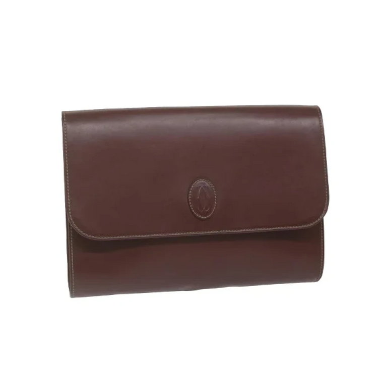 Pre-owned Leather clutches Cartier Vintage