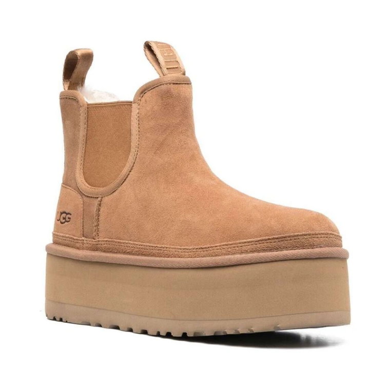 Brązowe Neumel Platform Chelsea Buty UGG