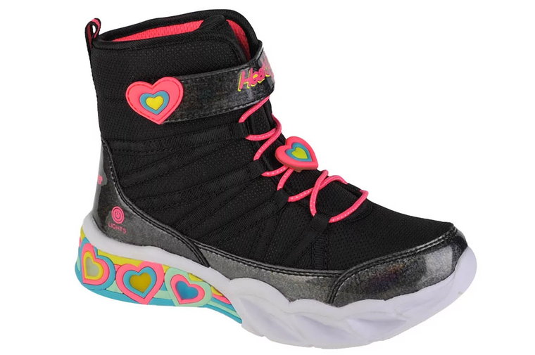 Skechers Sweetheart Lights 302661L-BKHP, Dla dziewczynki, Czarne, buty zimowe, tkanina, rozmiar: 30