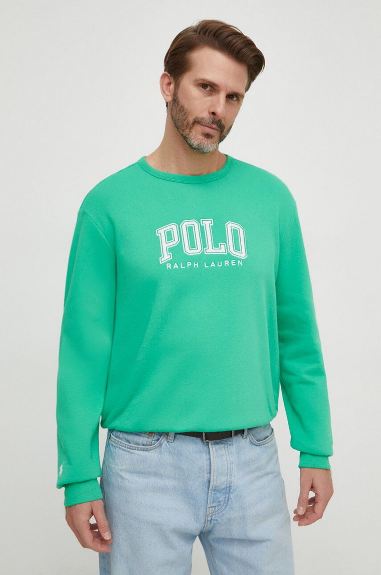 Polo Ralph Lauren bluza męska kolor zielony z nadrukiem