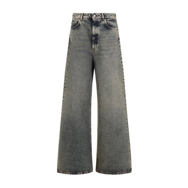Beżowe Jeansy z Bawełny Niski Design Sportmax