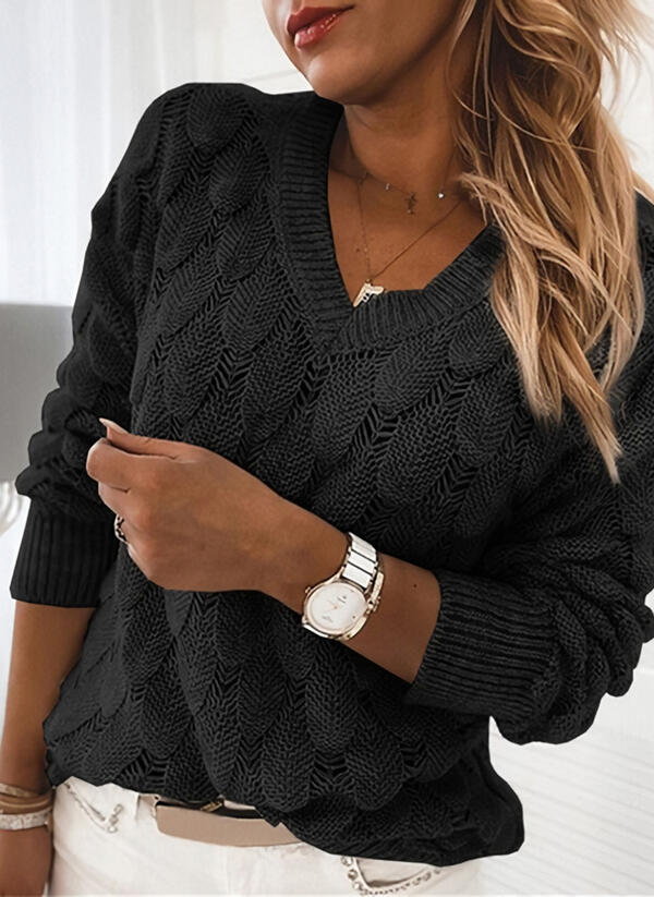 Sweter ażurowy ze ściągaczami