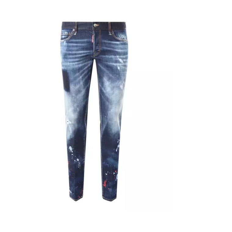 Niebieskie Jeansy i Spodnie z Bawełny Dsquared2