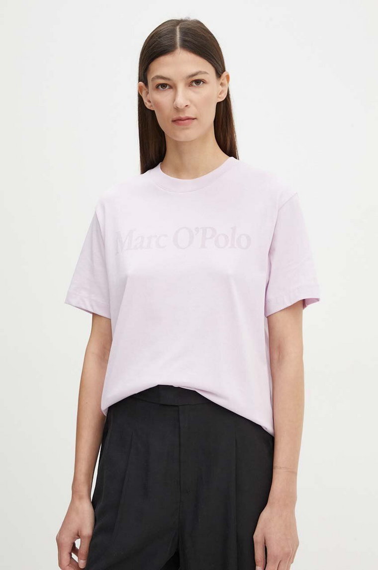 Marc O'Polo t-shirt bawełniany damski kolor fioletowy 406201251503