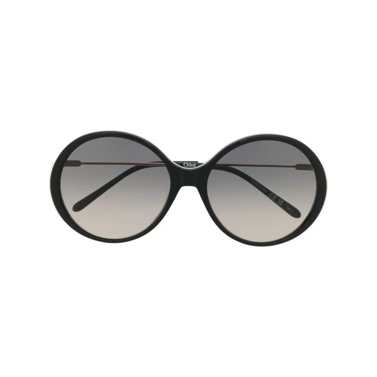Czarne okulary przeciwsłoneczne z oryginalnymi akcesoriami Chloé