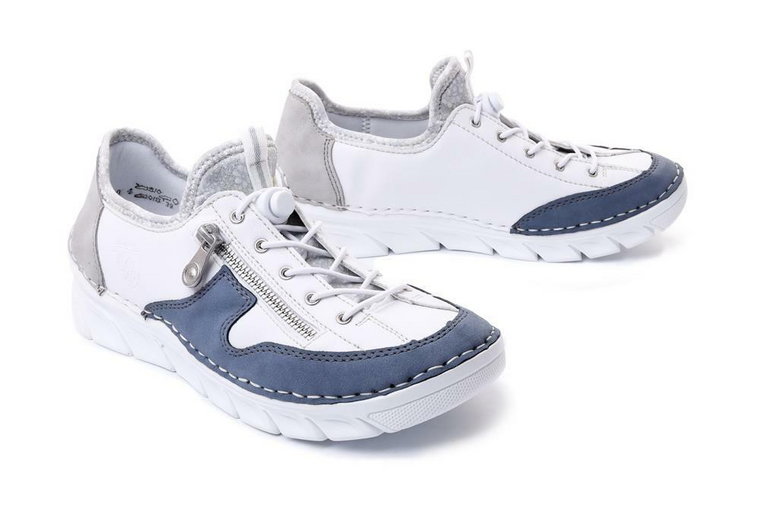 RIEKER SNEAKER 55064-80 white combination, pólbuty sportowe damskie