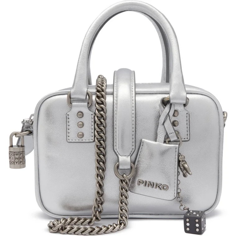 Pinko Skórzany kuferek BOWLING BAG MINI SHEEP NAPPA L