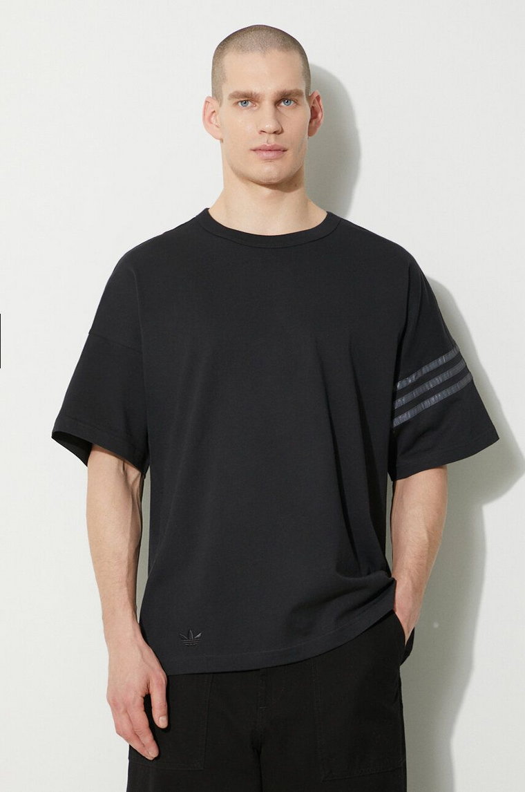 adidas Originals t-shirt bawełniany męski kolor czarny z aplikacją  IR9452