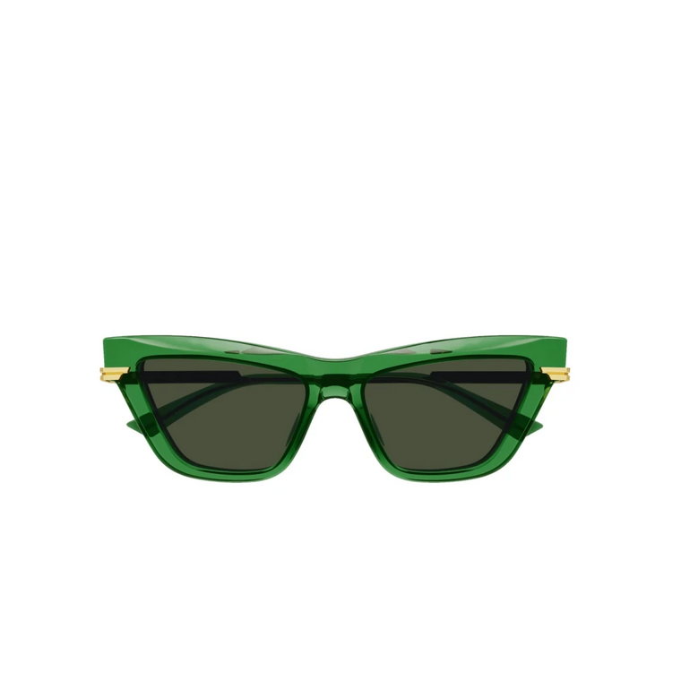 Kocie Okulary Przeciwsłoneczne dla Kobiet w Zielonym Przezroczystym Kolorze Bottega Veneta