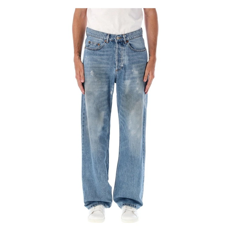 Wide-leg Denim Jeans Mid Blue Magliano