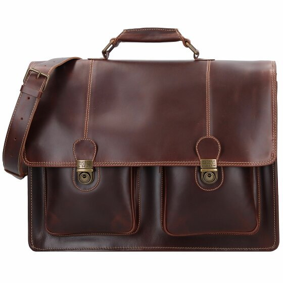 Buckle & Seam Nevada Torba biznesowa skórzana 42 cm przegroda na laptopa brown