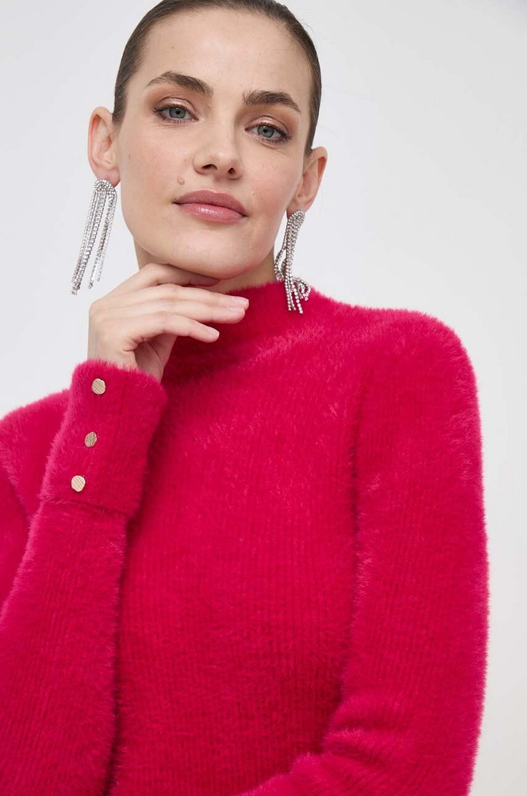 Morgan sweter MORIK.N damski kolor różowy z półgolfem