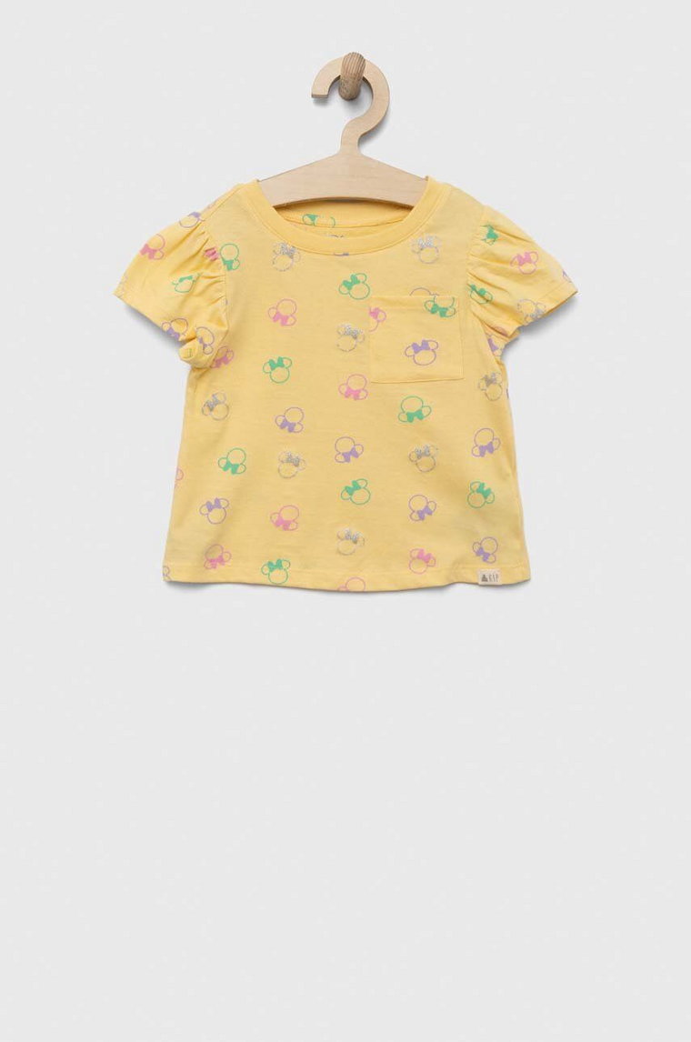 GAP t-shirt bawełniany dziecięcy kolor żółty