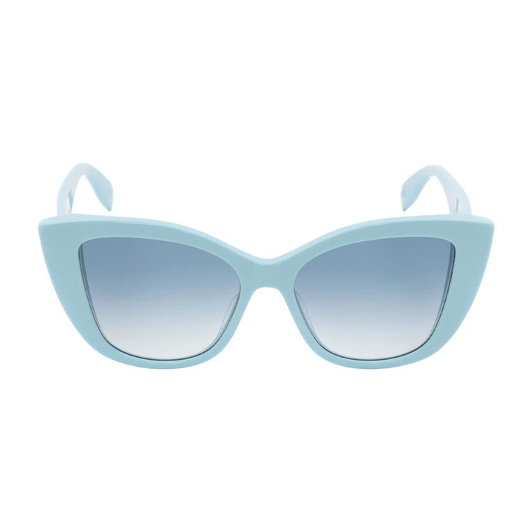Niebieskie Okulary Przeciwsłoneczne w stylu Cat-Eye z Detalem McQueen Graffiti Alexander McQueen