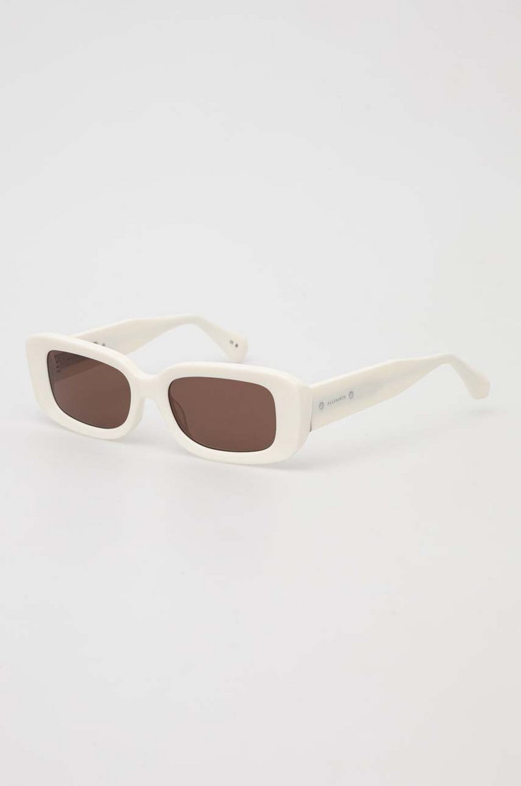 AllSaints okulary przeciwsłoneczne damskie kolor biały ALS500682453