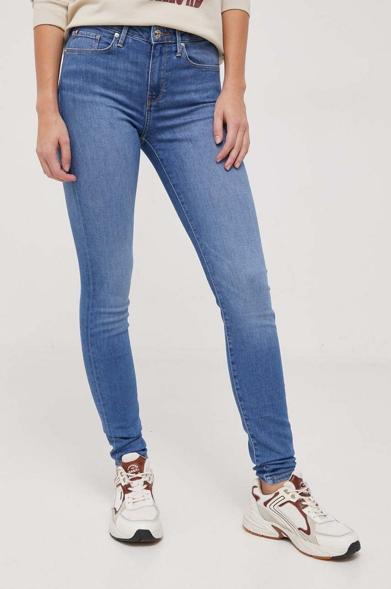 Tommy Hilfiger jeansy damskie kolor niebieski WW0WW34297