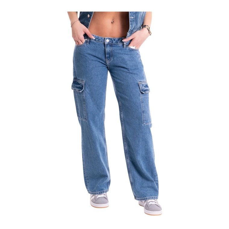 Luźne Jeansy Cargo z Niskim Stanem dla Kobiet Calvin Klein Jeans