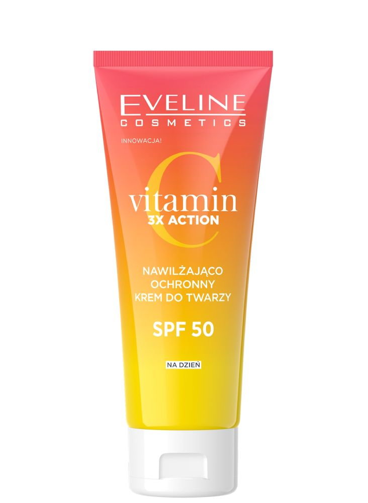Eveline Vitamin C 3 x Action Nawilżająco-ochronny krem do twarzy SPF50 30ml
