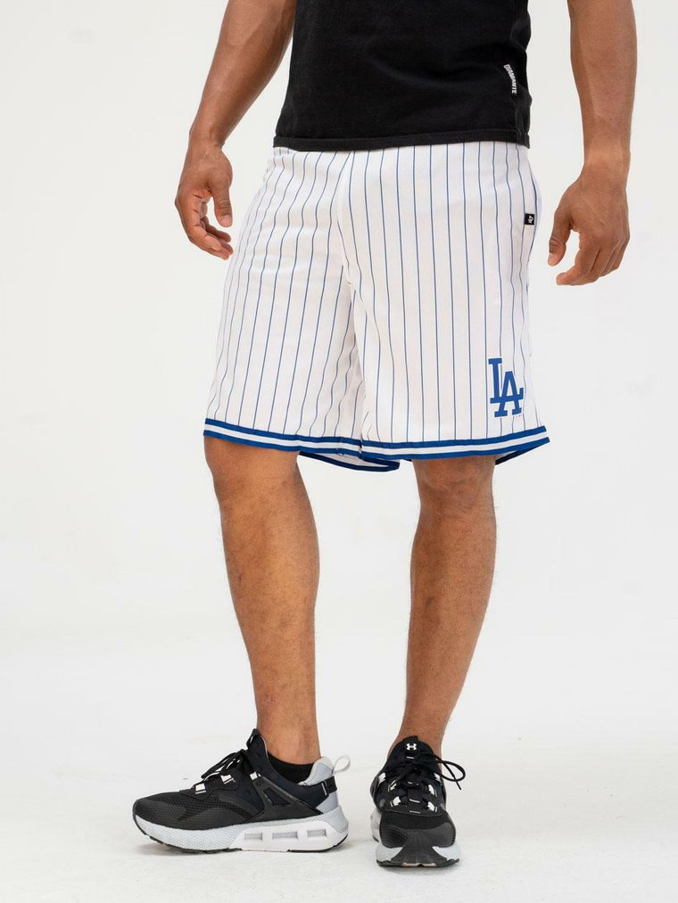 Krótkie Spodenki Sportowe Męskie Białe 47 Brand Los Angeles Dodgers Pinstriped Grafton