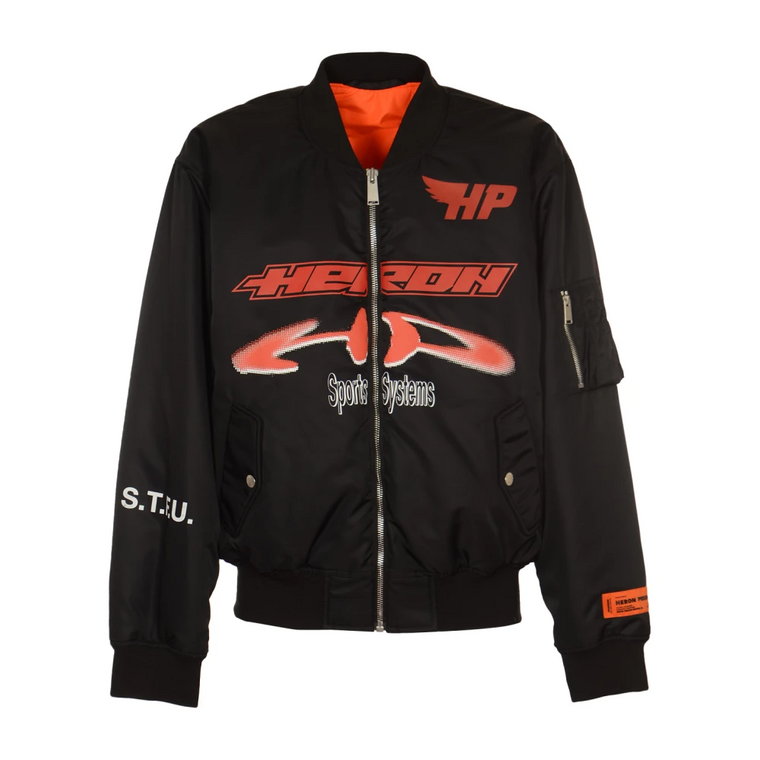 Czarne kurtki Ex-Ray HP Nylon Bomber Heron Preston