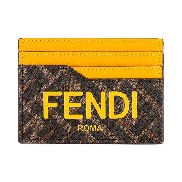 Żółty Aw23 Portfel Męski z Wzorem All-over FF Fendi