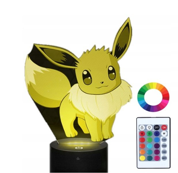 Lampka Nocna z Imieniem Pokemon Eevee Led Grawer