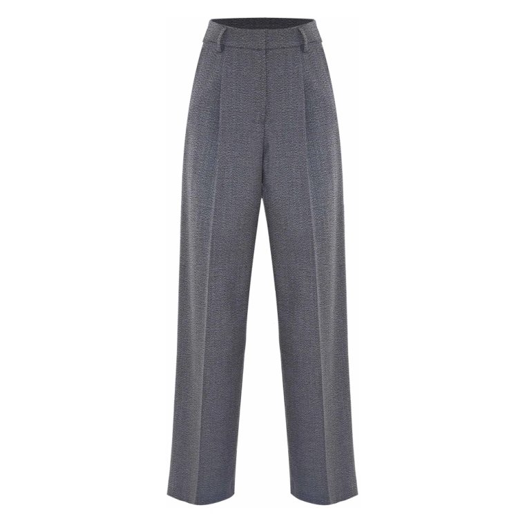 Pleated straight leg trousers for women Kocca