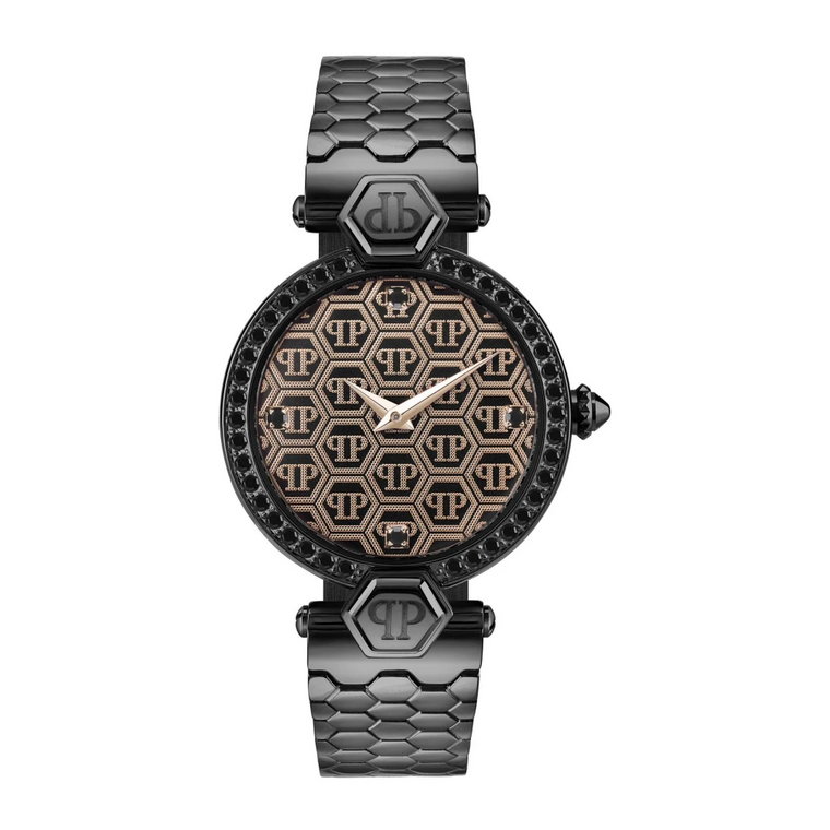 Luksusowy Czarny Zegarek ze Stali Nierdzewnej Philipp Plein