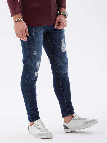 Spodnie męskie jeansowe SLIM FIT - niebieskie V1 P1064 - M