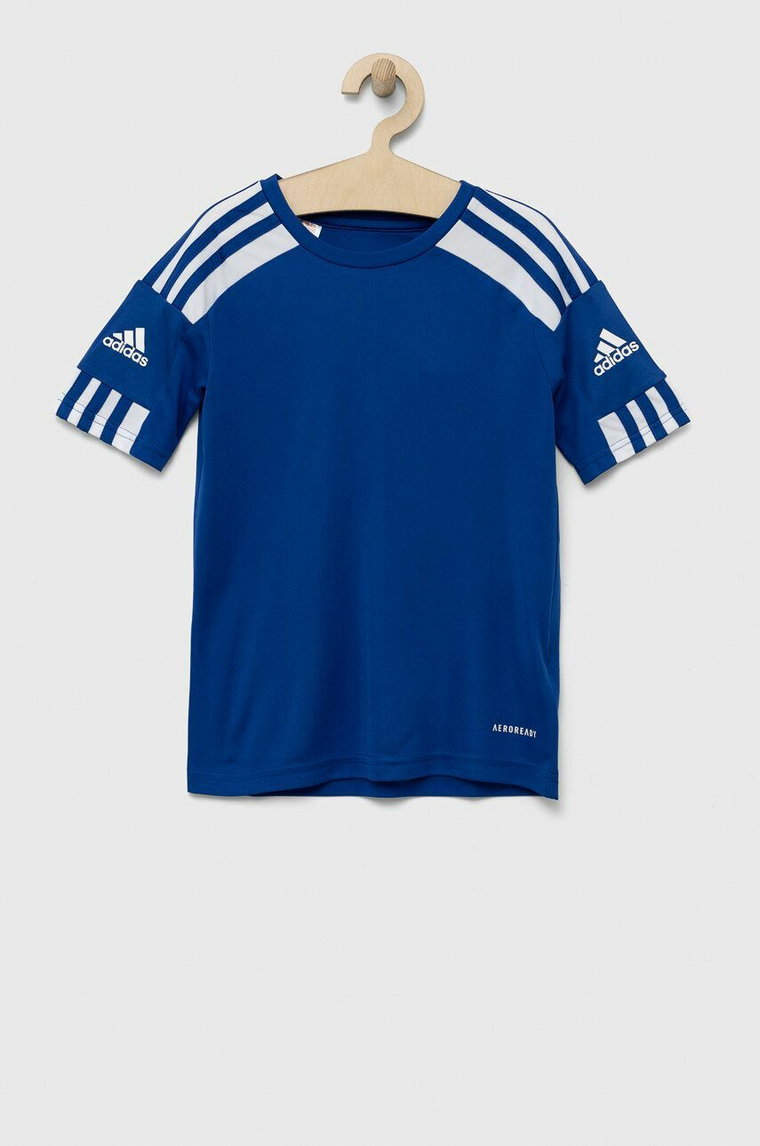 adidas Performance t-shirt dziecięcy kolor niebieski z aplikacją