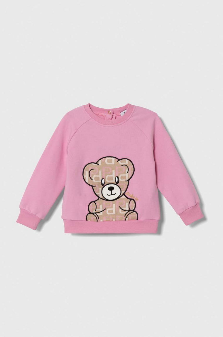 Pinko Up bluza dziecięca kolor różowy z aplikacją