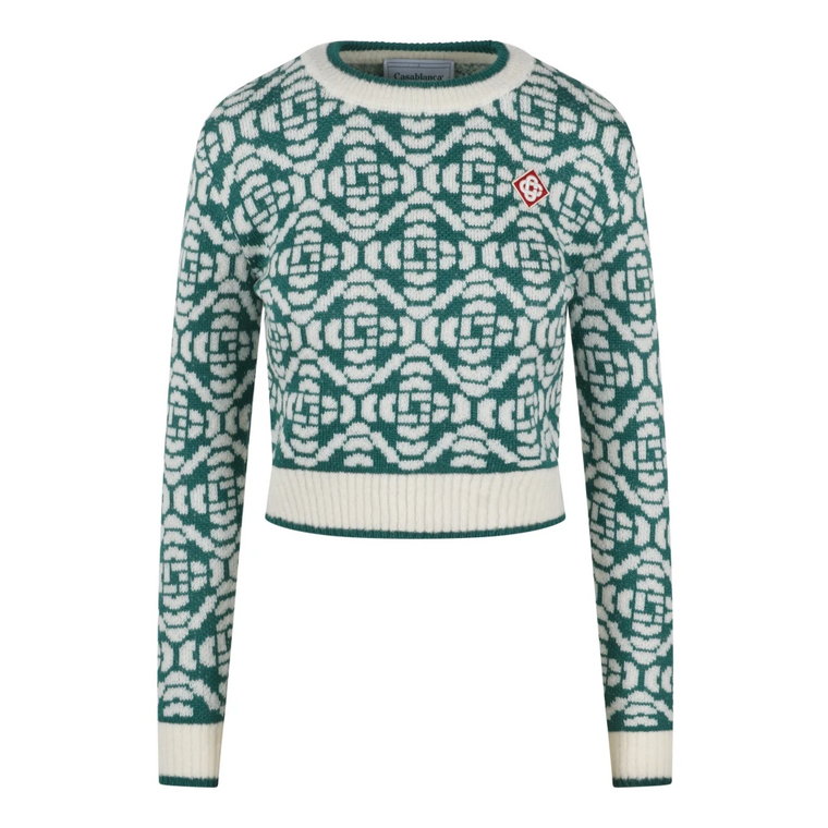 Monogram Jacquard Crew Neck Sweater Casablanca